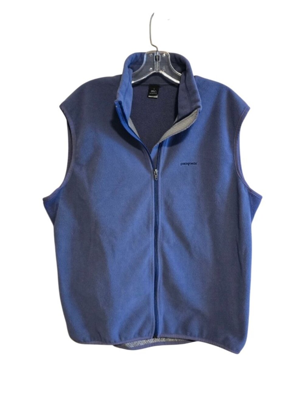 Vintage Patagonia Fleece Zip Vest Large Made In USA Blue Outerwear